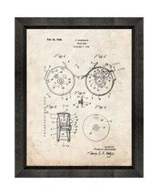 Trout Reel Patent Print Old Look with Beveled Wood Frame - £19.65 GBP+