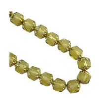 25 Olivine Green Metallic Preciosa Czech Glass 8mm Cathedral Fire Polished Beads - £4.00 GBP