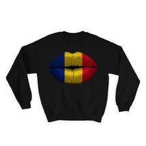 Lips Romanian Flag : Gift Sweatshirt Romania Expat Country For Her Woman Feminin - $28.95