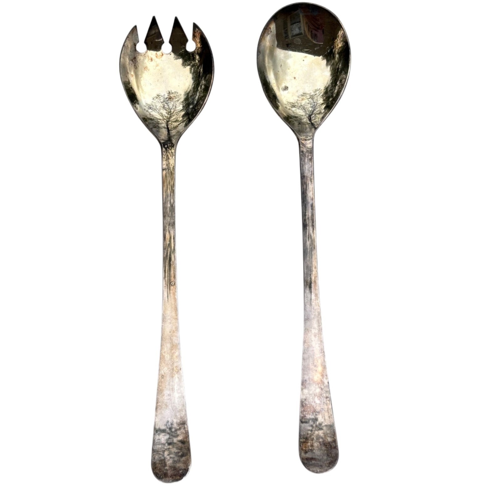 Vintage Silverplated Salad Serving Spoon &amp; Fork Set - $9.60