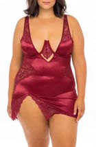 OH LA LA CHERI  Plunge Neck Underwire Chemise With Lace Insert Size Medium - $41.52 CAD