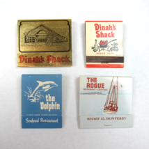 4 Vintage Matchbooks Dinah&#39;s Shack The Dolphin The Rougue California Restaurants - £15.97 GBP