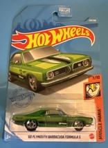 2021 Hot Wheels ‘68 Plymouth Barracuda Formula S Muscle Mania 7/10 Green - £4.69 GBP