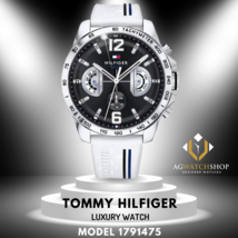 Tommy Hilfiger Hombres Cuarzo Silicona Correa Negro Dial 46mm Reloj 1791475 - $121.90