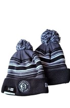Brooklyn Nets Cuffed Knit Beanie Hat Winter Cap Toque Stripes NBA NWT by New Era - £10.53 GBP