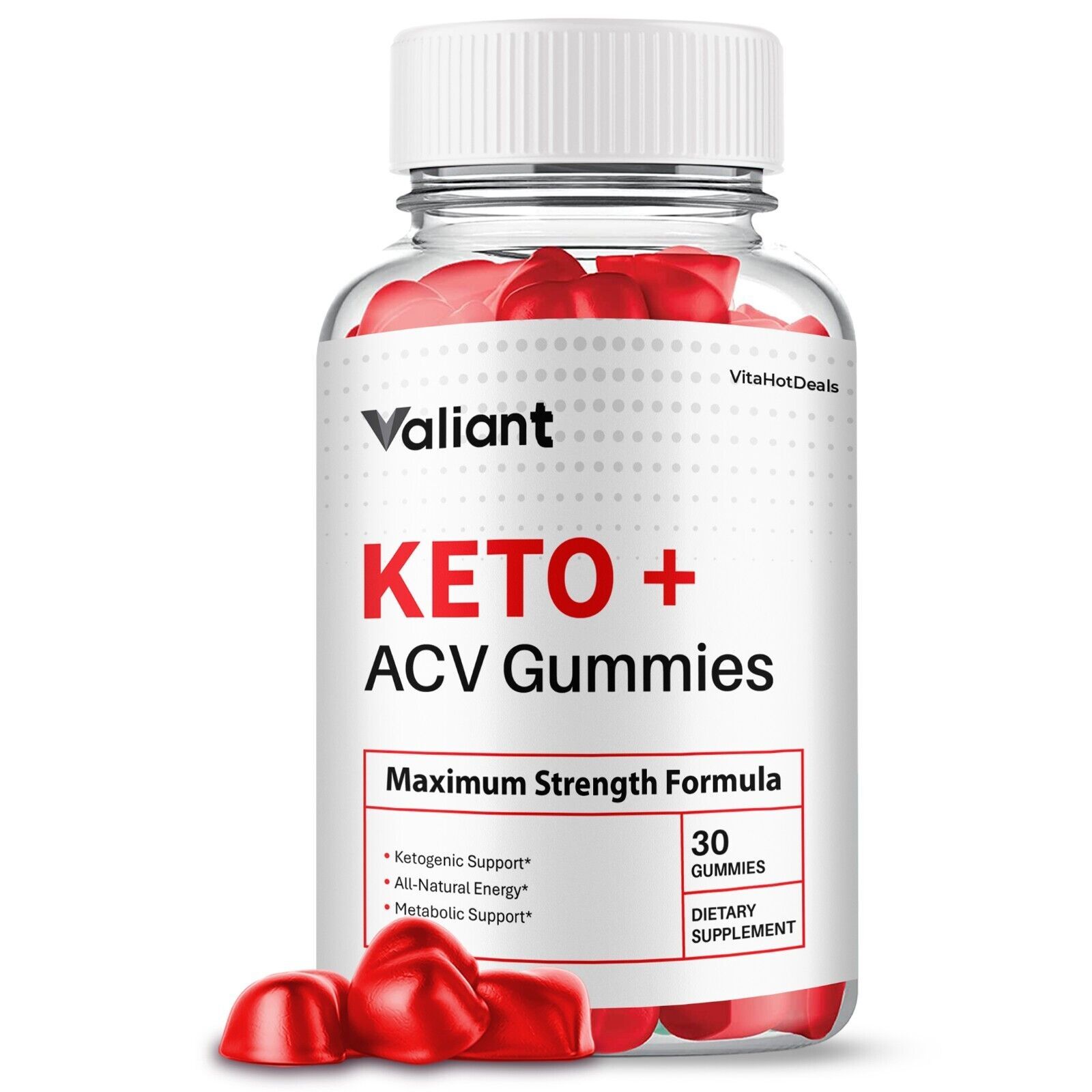Valiant ACV Keto Gummies, Max Strength,  Valient Keto Supplement  (1 Pack) - $18.32
