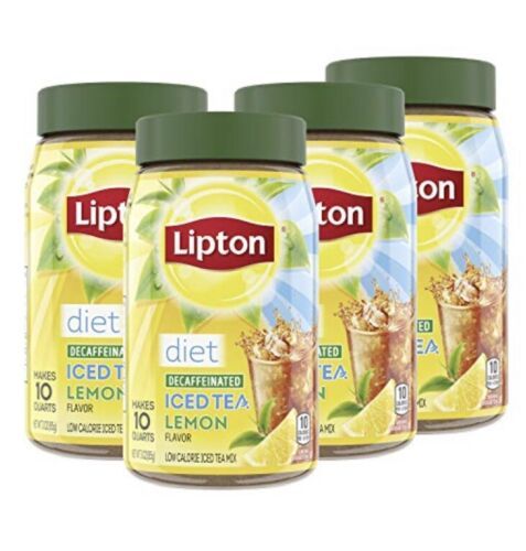 Lipton Iced Tea Diet Decaffeinated Lemon Black Tea Mix 10Qt 4 Pk Best By 08/2024 - $74.24