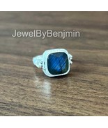 Natural Labradorite Ring 925 Sterling Silver Ring, Faceted Gemstone Ring... - $800.69 MXN