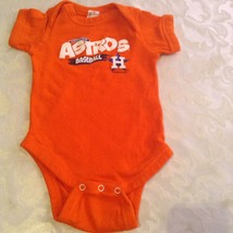 Size 0 3 mo MLB Houston Astros baseball 1 piece outfit orange Boys Girls - £10.43 GBP