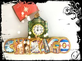 NEW Genuine Christopher Radko CHICAGO Father Time Marshall Fields Clock Ornament - £111.14 GBP