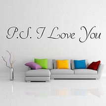 ( 39'' x 8'') Vinyl Wall Decal Quote P.S. I Love You / Inspirational Love Text A - $19.81