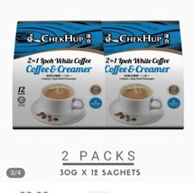 2 Pack (24Satchets) Chek Hup 2 In 1 Ipoh White Coffee &amp; Creamer FAST SHI... - £14.26 GBP