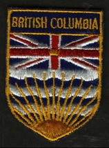 VINTAGE BRITISH COLUMBIA CANADA EMBROIDERED CLOTH SOUVENIR TRAVEL PATCH - £6.25 GBP