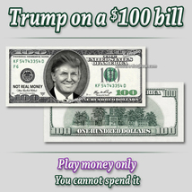 DONALD TRUMP on Hundred Dollar Bill Cash Collectible Bank Note Fake Play Money - £3.60 GBP