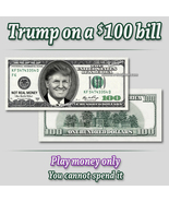 DONALD TRUMP on Hundred Dollar Bill Cash Collectible Bank Note Fake Play... - £3.49 GBP