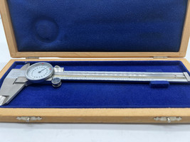 RARE Helios Dial Caliper with Regular Jaws, White Face, 6&quot;  w/ wood case... - £115.96 GBP