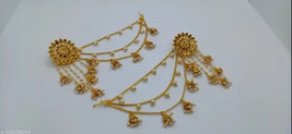 Kundan Jewelry Earrings Bahubali Jhumka Latkan Jewelry Set Women Wedding Bridam - £5.38 GBP