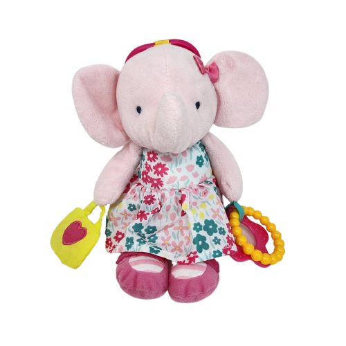 Primary image for 9" CARTER'S 2015 PINK BABY ELEPHANT RATTLE 66895 STUFFED ANIMAL PLUSH TOY SOFT