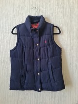 Joules Navy Blue Sleeveless Jacket Flowery Inner Women Size 10uk Expres Shiping - £17.92 GBP