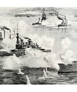 Naval Battle Santiago Victorian 1898 Print Cuba&#39;s Freedom Spanish War DWU15 - $42.22 CAD