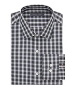 Tommy Hilfiger Dress Shirt Men&#39;s 18 34/35 Peacoat Plaid Slim Fit Stretch... - $34.99