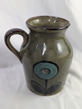 Nevco Japan Green Flower Vase Jug Pottery 5 Inch - $14.95