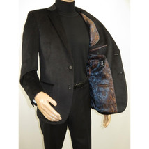 Men's Velvet Sports Coat Grammy Amy Award By BASSIRI  , LEONARDI J1042 Black image 6