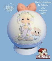 Precious Moments 2003 May Your Christmas Be Delightful Porcelain Ornamen... - £11.95 GBP
