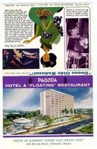 Pagoda Hotel &amp; Floating Restaurant Brochure / Postcard Honolulu Hawaii 1... - £22.56 GBP
