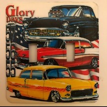 Vintage Chevy&#39;s Metal Switch Plate Double Toggle Cars - $9.25