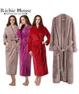 RH Women Fleece Hooded Bathrobe - Plush Long Robe Shawl Collar Spa Coat ... - £31.57 GBP+