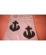 Fancy Sew-ons Rob Lee Navy Blue Anchors - $1.04