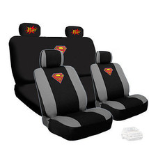 For Mercedes New Superman Car Seat Cover with Classic POW Logo Headrest ... - $55.61