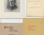 1895 1898 1900 1901 Young Men&#39;s Baptist Social Union Programs Tremont Te... - $37.62