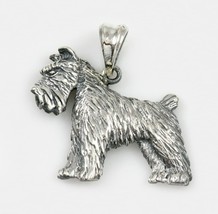 Schnauzer Dog Charm Sterling Silver Pendant - $52.39