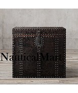 19TH C. LEATHER CARRIAGE TRUNK SIDE TABLE - $3,432.46 CAD