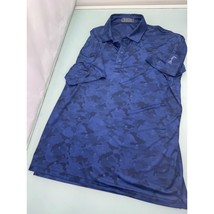 G Fore Men Golf Polo Shirt Camo Skull Crossbones Camouflage Blue Black L... - £39.53 GBP