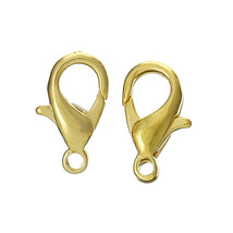 10-12-14mm Gold Plated  Lobster clasps Claw hooks jewelry findings DIY - £2.52 GBP+