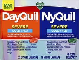 Vicks DayQuil and NyQuil Severe Combo, Max Strength Cold &amp; Flu Medicine for Feve - £31.17 GBP