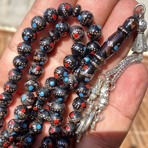 Antique 99 Prayer Beads Yemen Natural Black Cora worry beads necklace يس... - £272.47 GBP