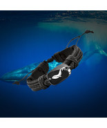 Love Whale Leather Bracelet Black Adjustable Bracelet Free Shipping USA ... - $13.54 CAD