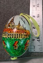 Large Vintage Handpainted Wooden Czech Praha Prague Folk Art Egg - $14.25