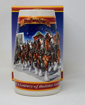 Budweiser 1999 Holiday Stein Mug 20th Anniversary Clydesdales  - £11.94 GBP