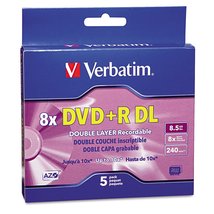 Verbatim DVD+R DL 8.5GB 8X AZO with Branded Surface - 15Pk Spindle,Purple - £28.28 GBP