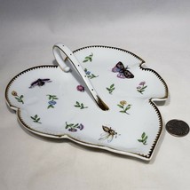 I. Godinger &amp; Co Leaf Dish 8&quot; x 7&quot; Butterfly Plate Tray Nappy Trinket Gold Trim - £19.62 GBP