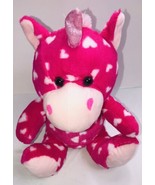 Inter- American Unicorn Plush Stuffed Animal Ribbon  Pink White Hearts 11&quot; - £9.41 GBP