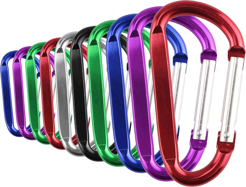 SWATOM Aluminum D-Shape Carabiner Clip 1.6/1.8/2.2/2.6/3 Inches Spring Snap Hook Item image 10