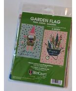 Wincraft Happy Gardening Gnome Barrow Double Sided Garden Flag 12.5&quot; x 1... - €12,51 EUR