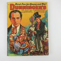 Dunninger&#39;s Book of Magic Tricks Illustrated Paperback Saalfield Vintage 1951 - £16.23 GBP