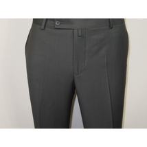 Men's MONO Turkey Slacks 100% Wool Plain Front Regular Fit 2501-06 Charcoal Gray image 5